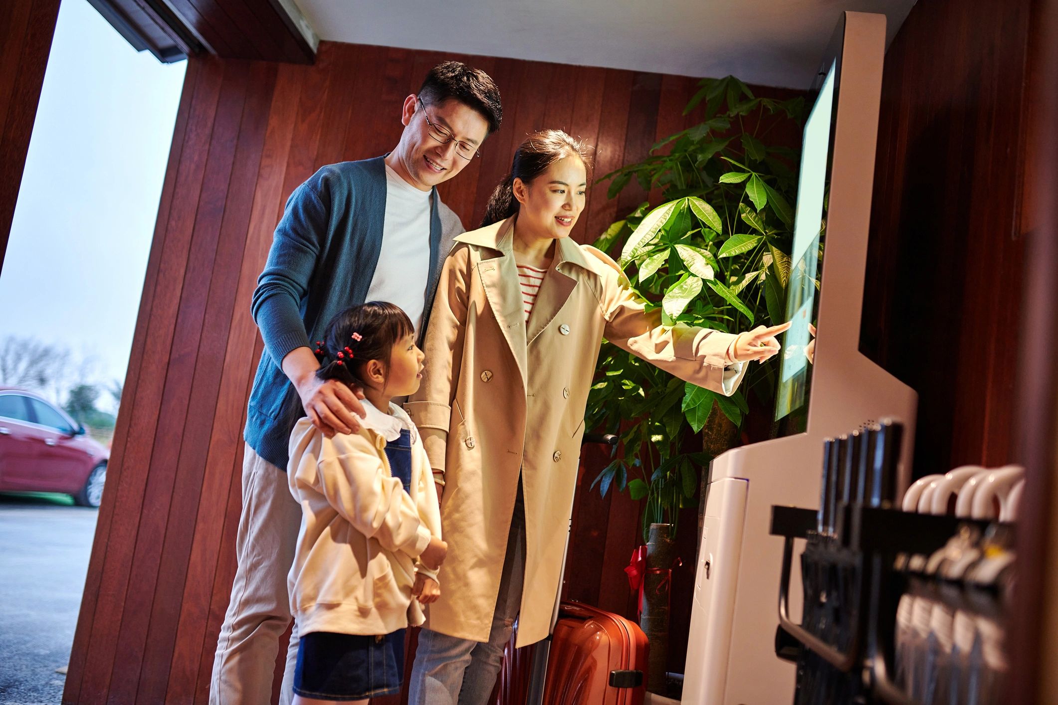 happy family with digital memories